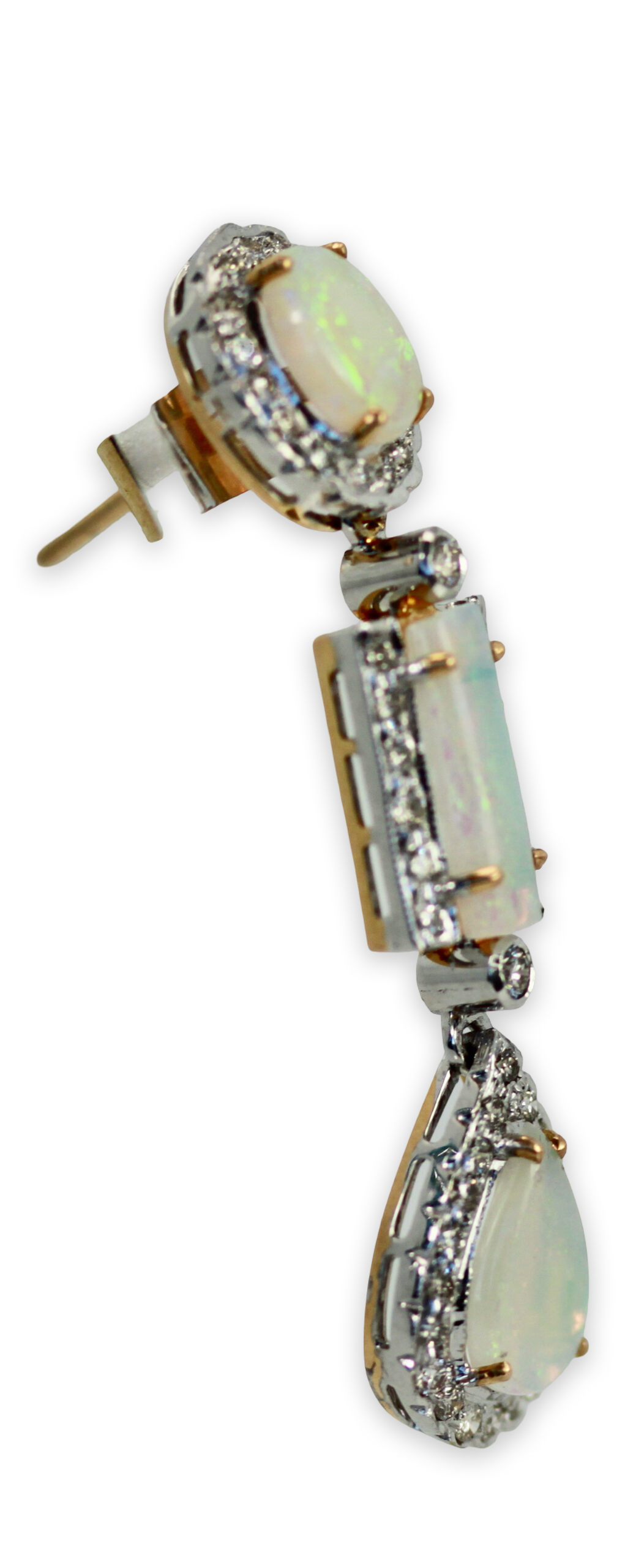 Opal Diamond 18K Drop Earrings