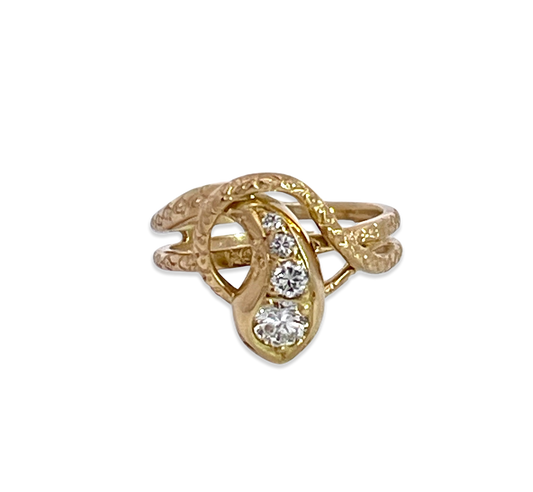 Diamond Snake Ring 18K Gold