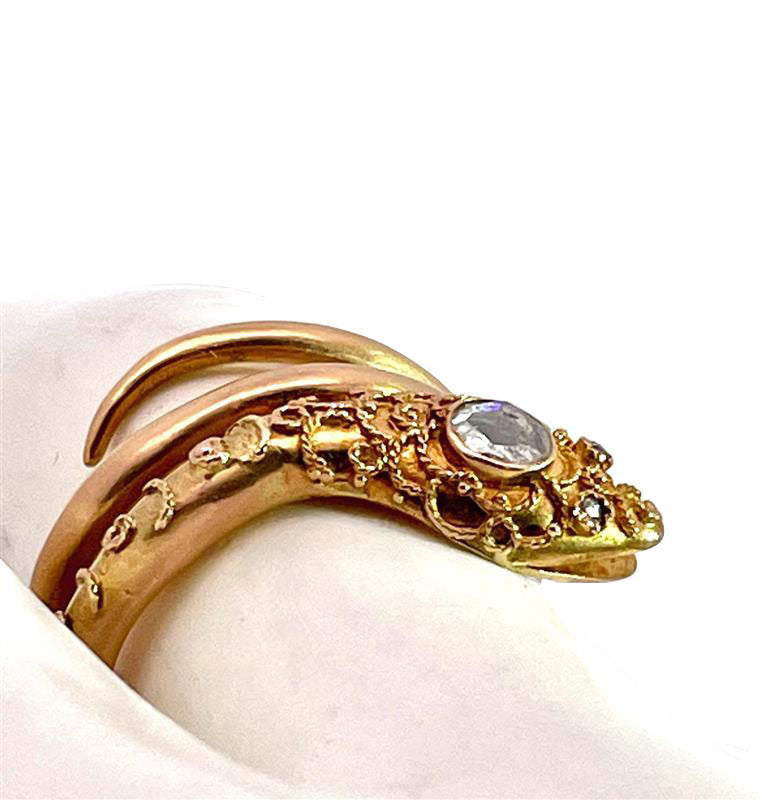 Yellow gold snake ring size 6