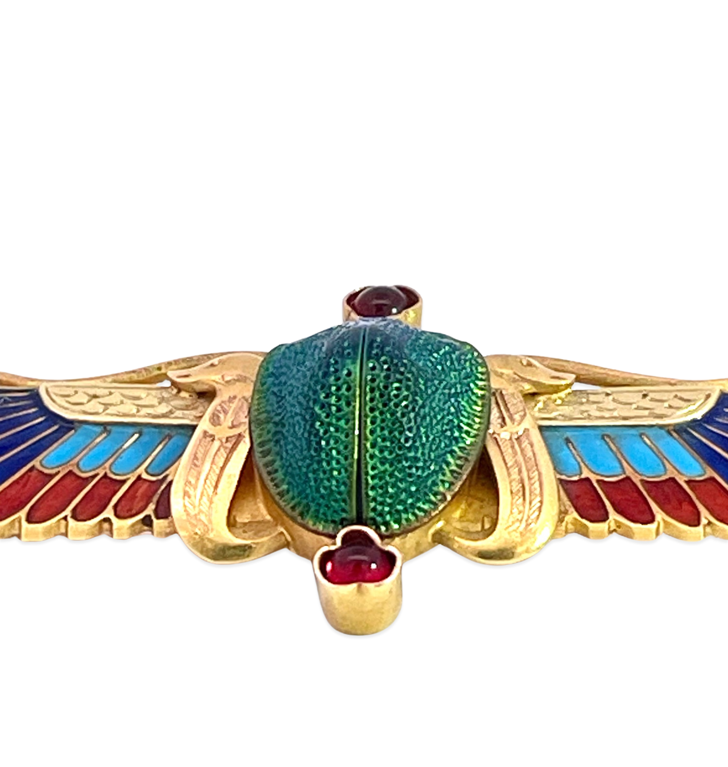 Gold Scarab Brooch with Real Beetle