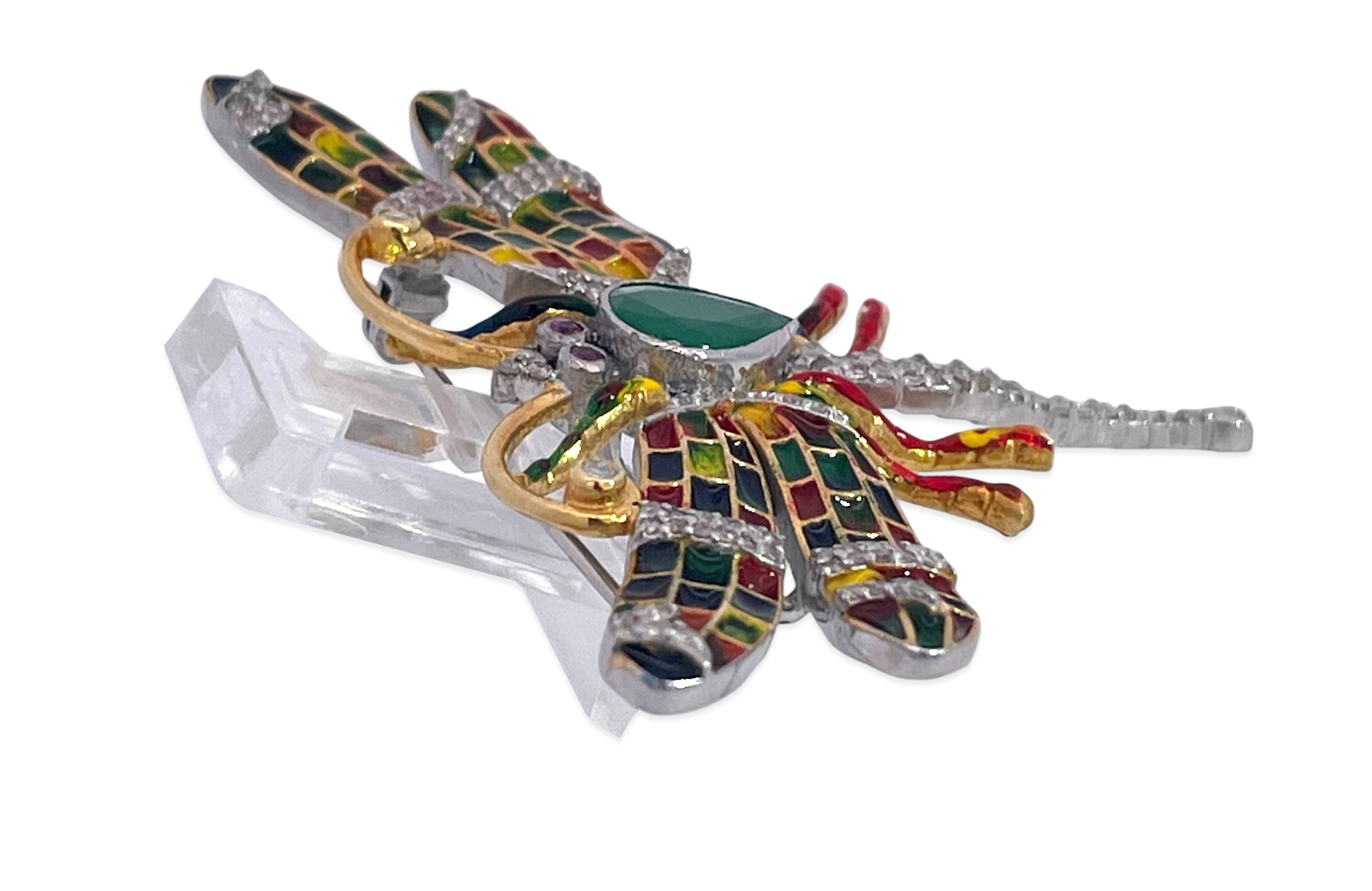 Rainbow Enamel Dragonfly Jewelry in Fine Metals
