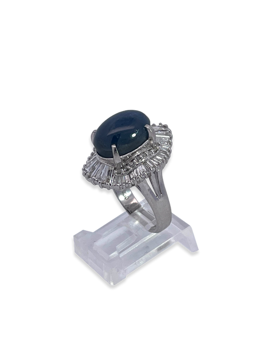 Diamond Halo Burma Sapphire