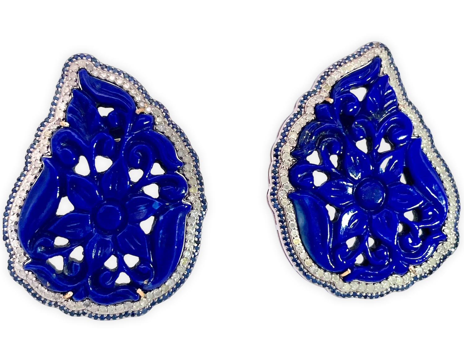 Carved Lapis Lazuli earrings