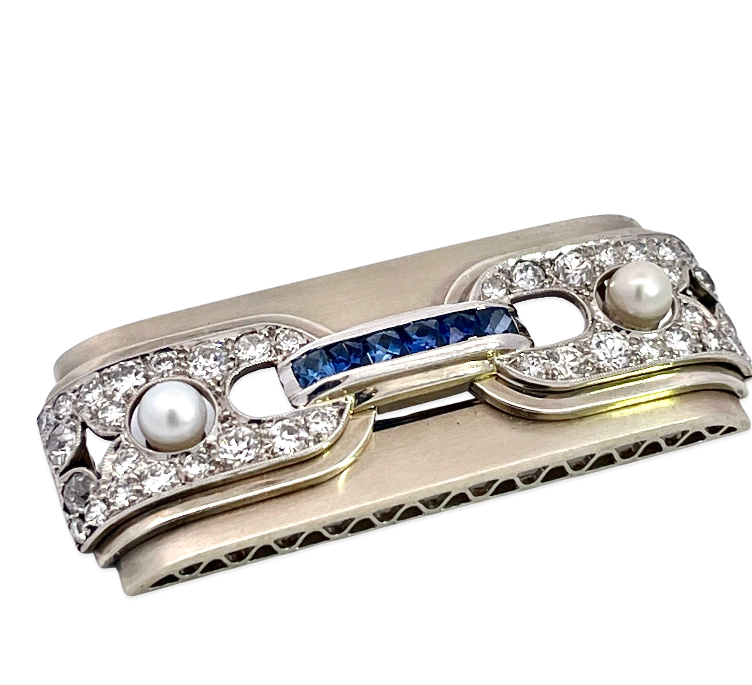 Industrial-style diamond brooch