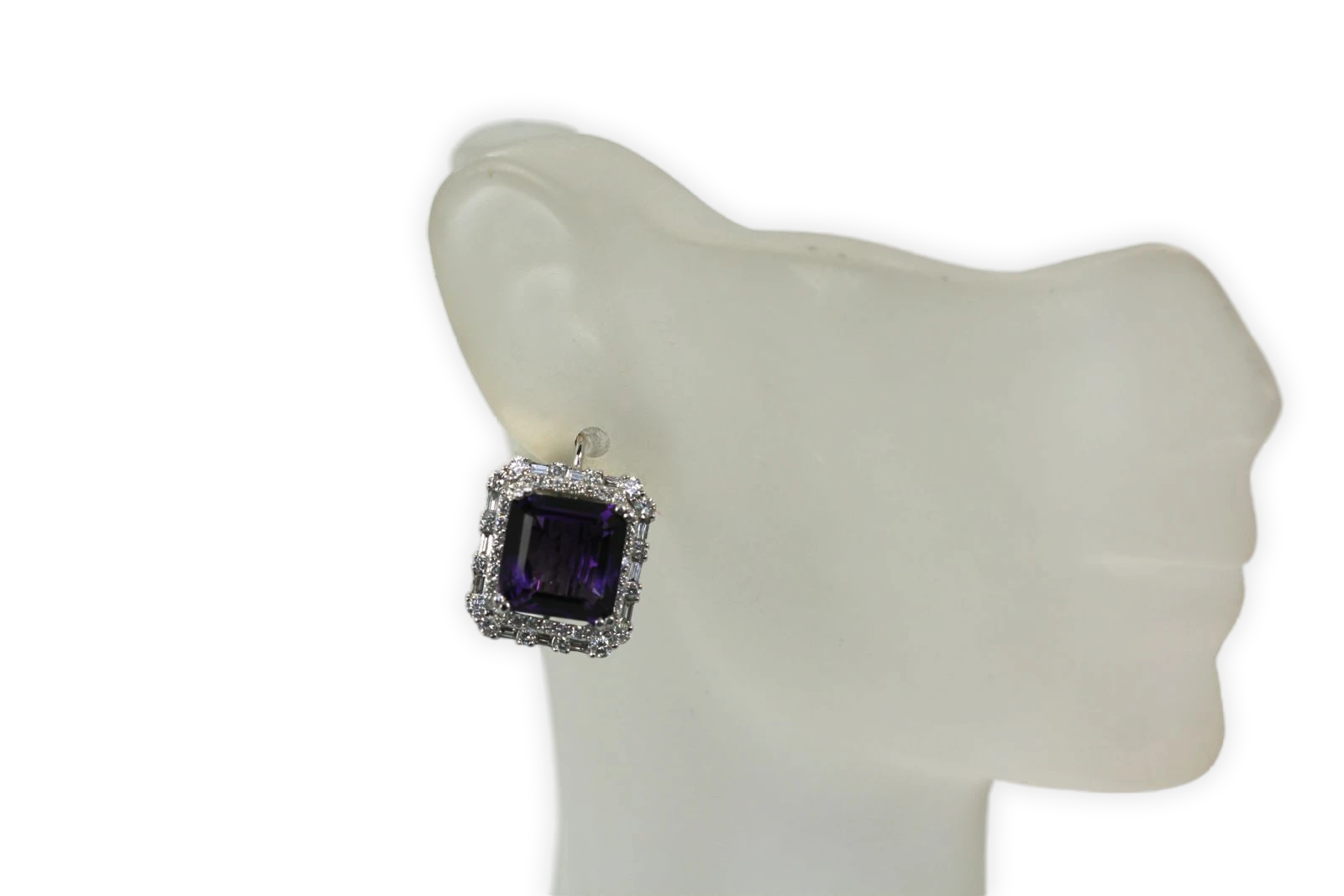 Amethyst 10 Carat Diamond Earrings