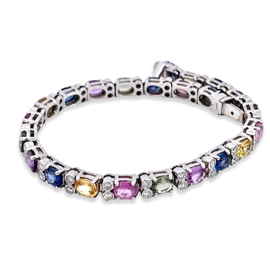 Multi Colored Fancy Sapphire Diamond Bracelet