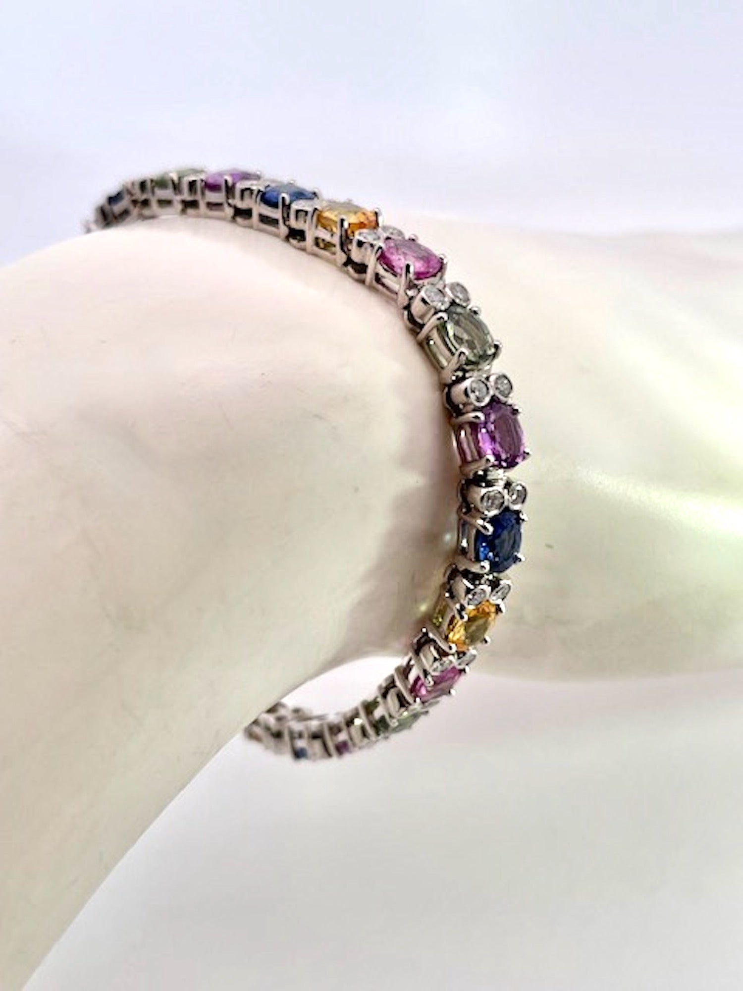 Multi Colored Fancy Sapphire Diamond Bracelet