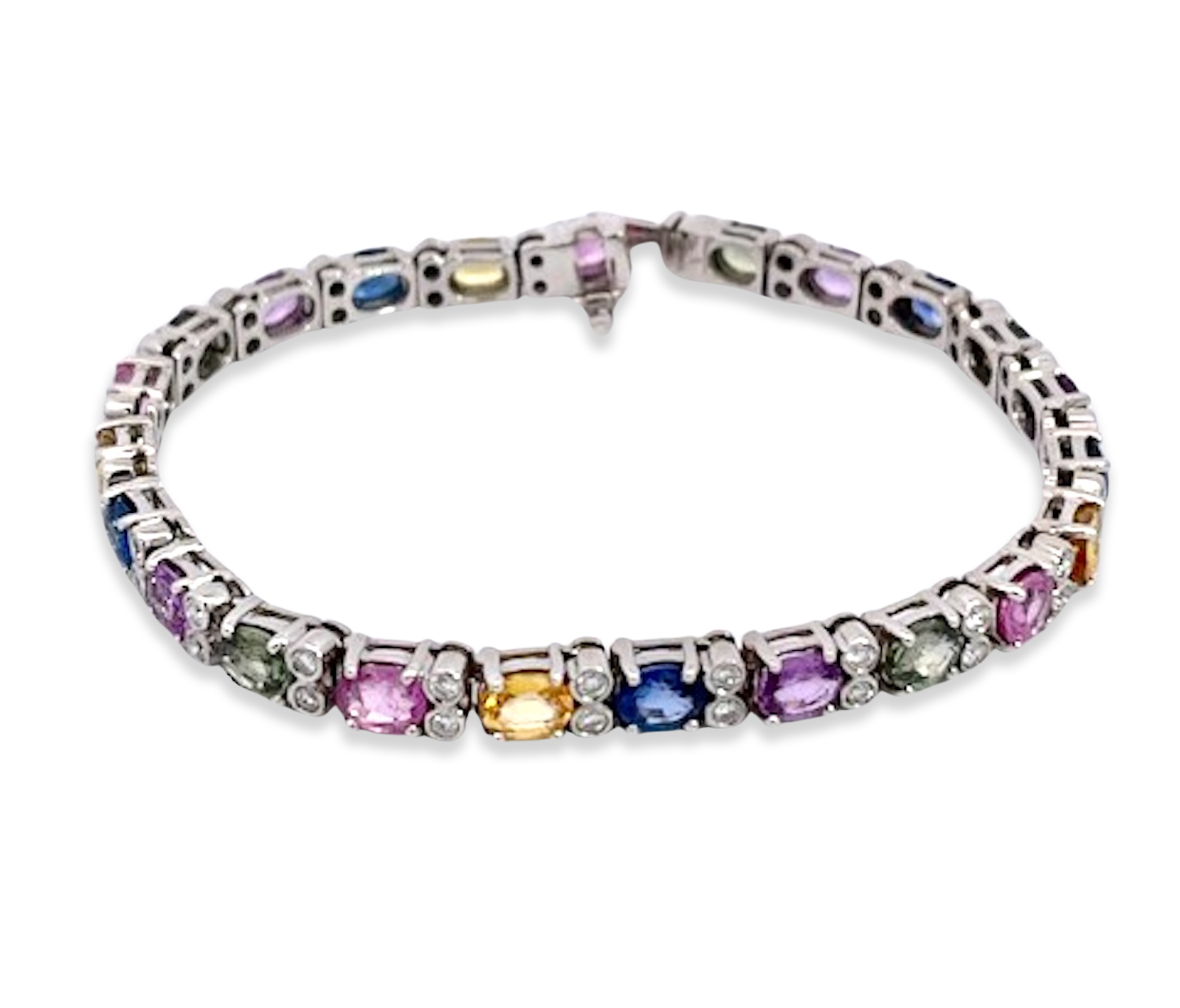 Multi Colored Fancy Sapphire Diamond Bracelet