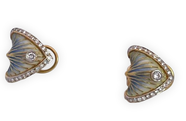 Masriera Enamel and Diamond Studs