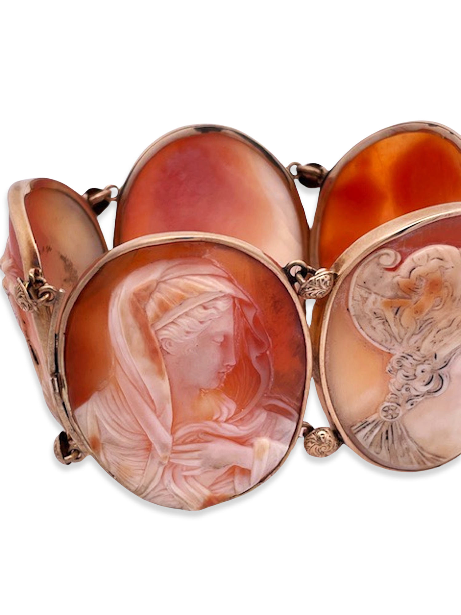 Detailed lady and man cameo bracelet