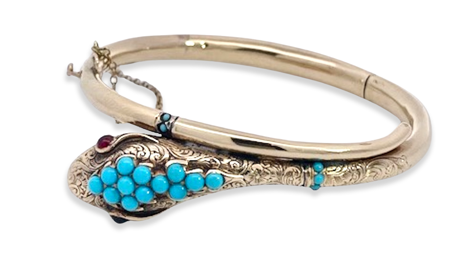 Engraved Snake Bracelet with Forked Tongue