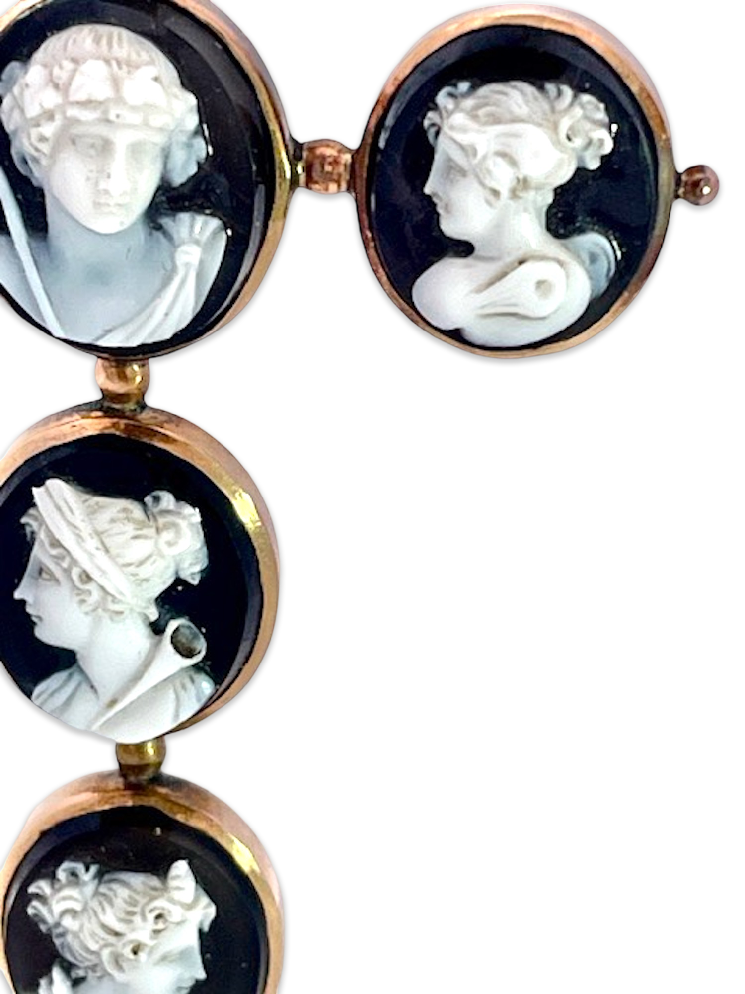 Cameo and Gold Cross Pendant