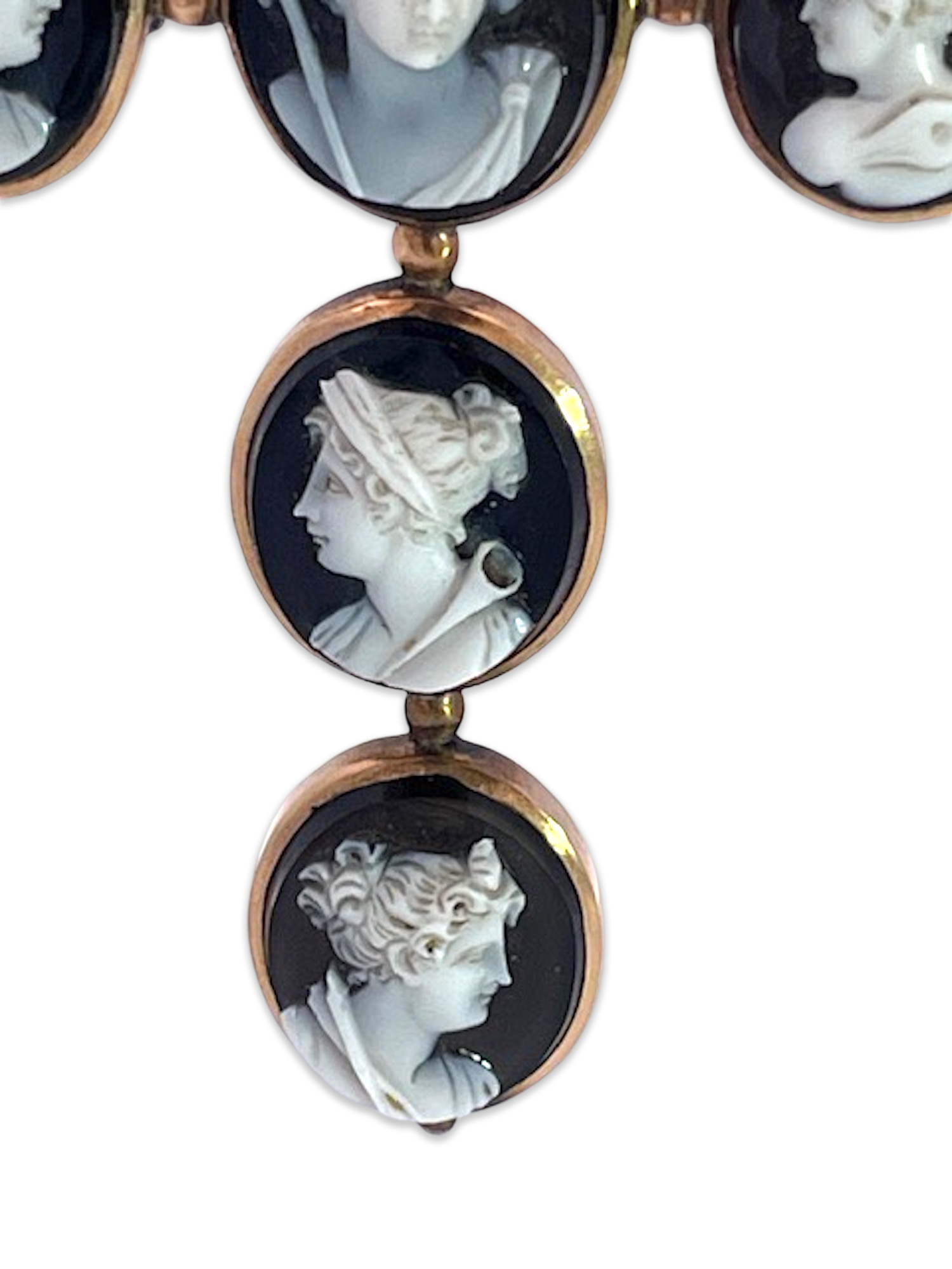 Cameo and Gold Cross Pendant