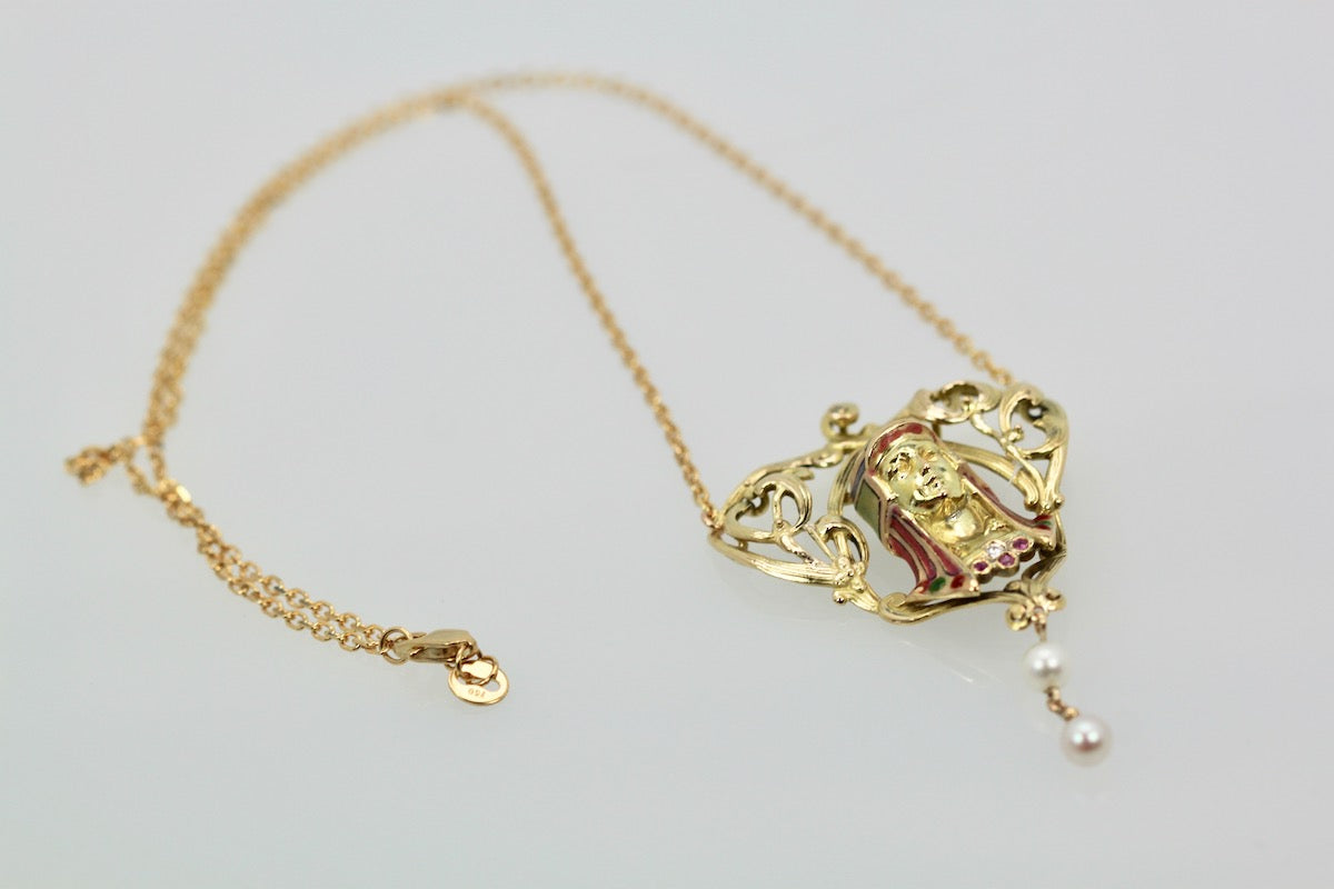 Egyptian Revival Enamel Necklace