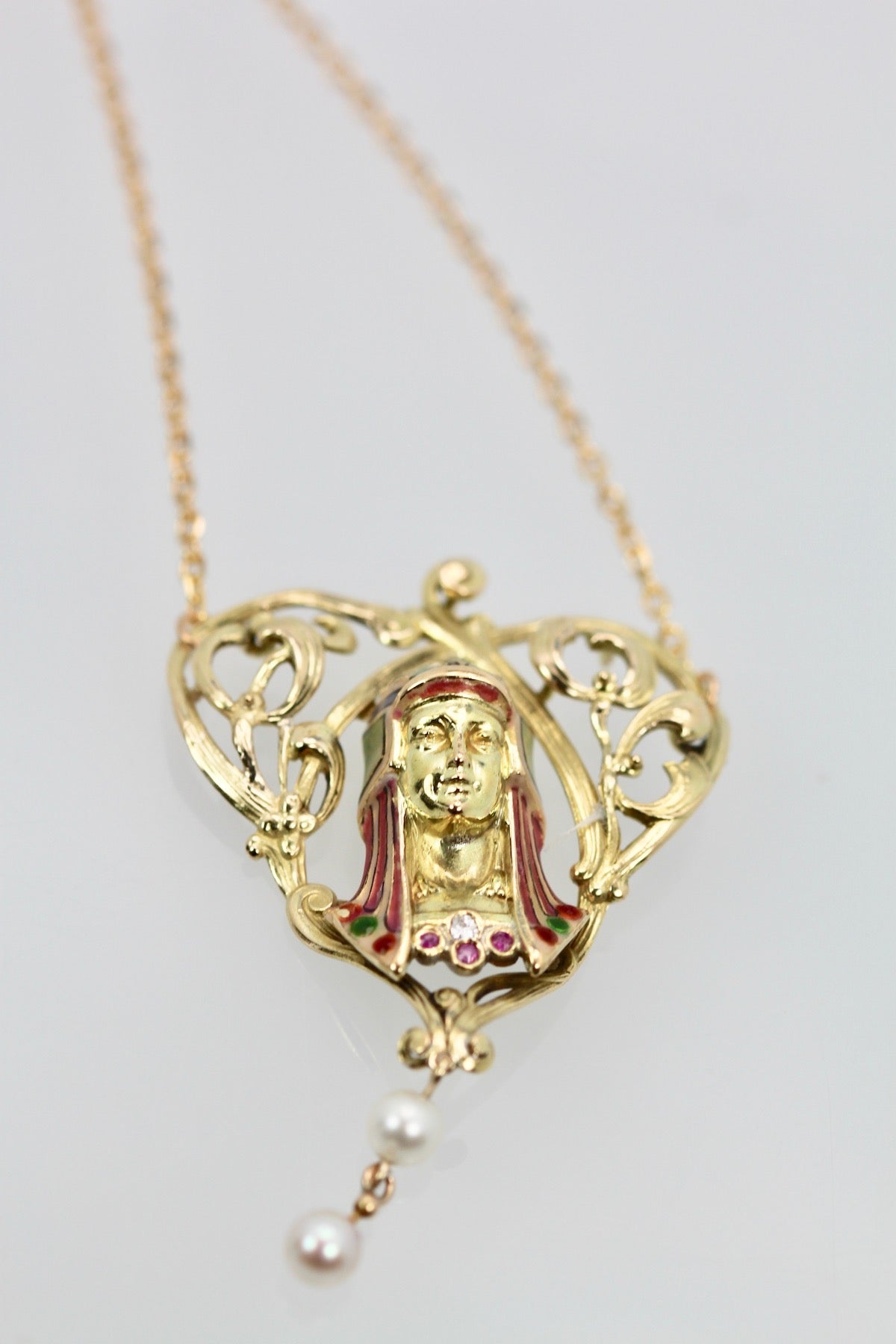 Egyptian Revival Enamel Necklace