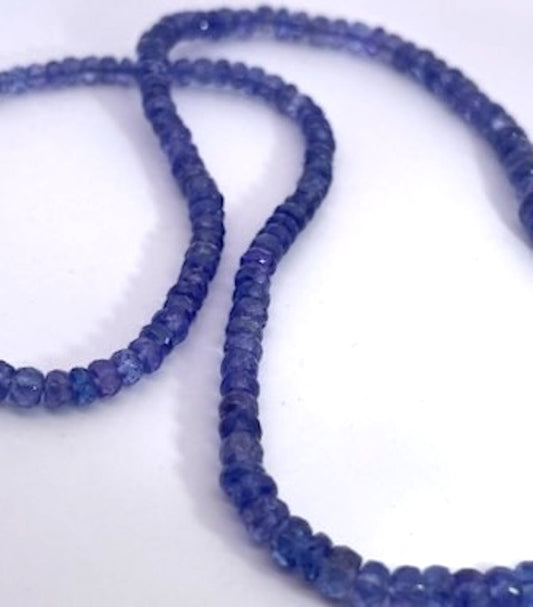 Tanzanite beads on chain silver