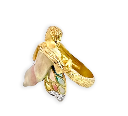 Masreira Mermaid Enamel Ring 18K
