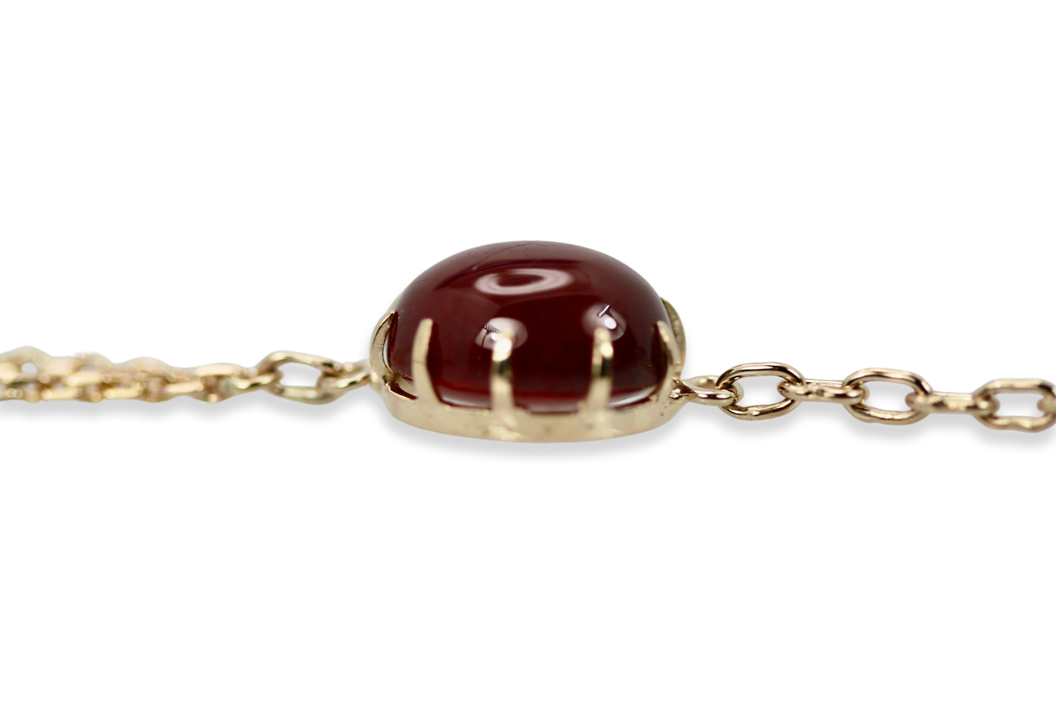 Cabochon Drop Necklace 14K