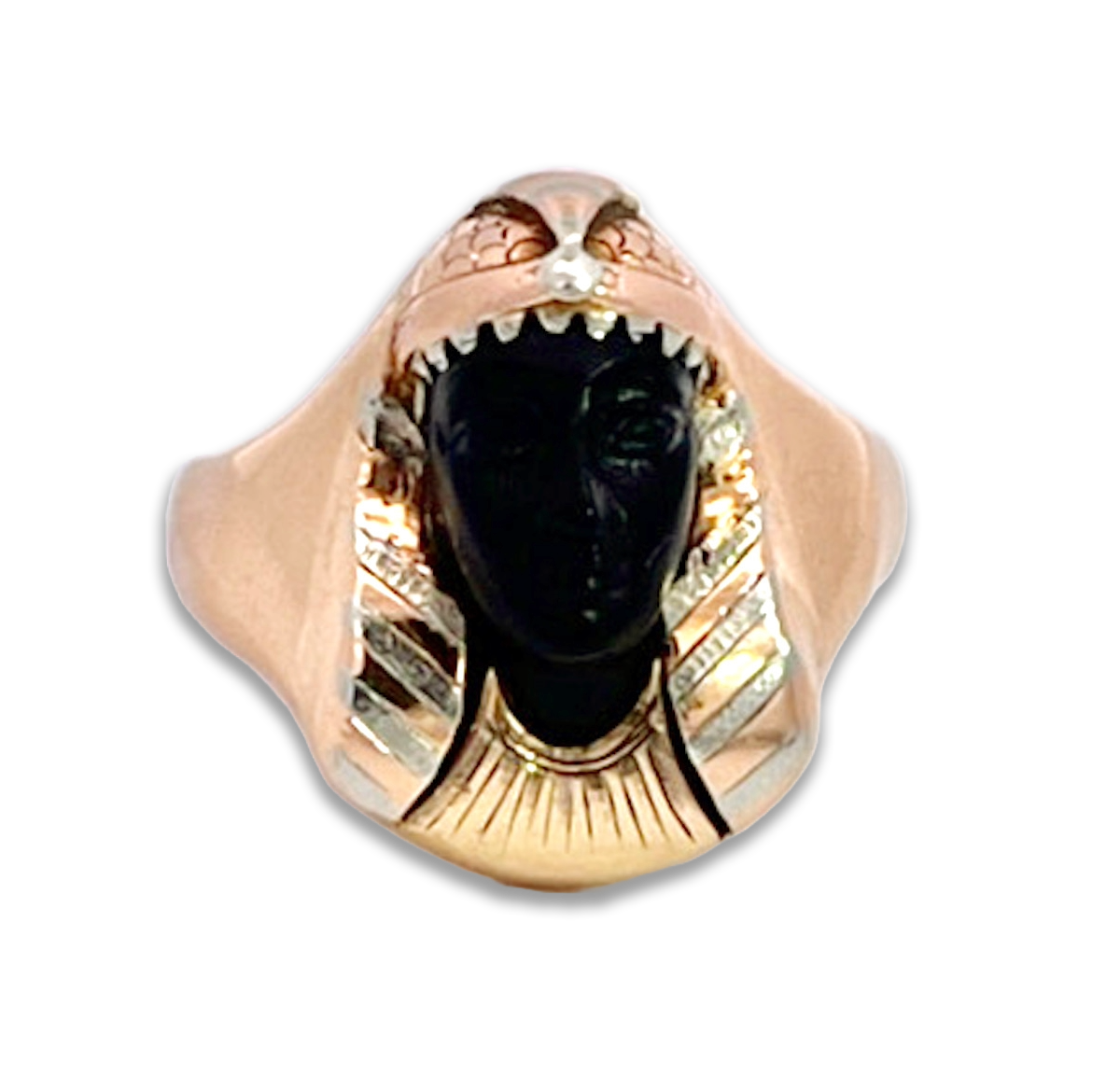 Egyptian Revival Black Onyx Pharaoh Ring
