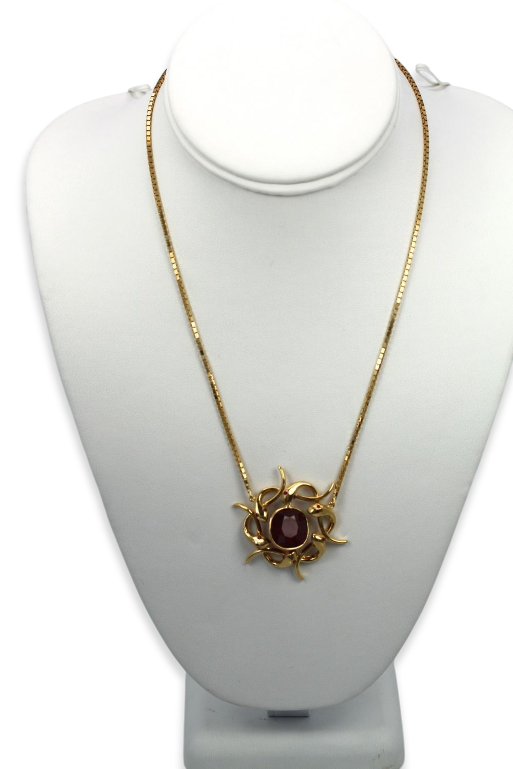 Retro Snake Wreath Pendant With African Ruby