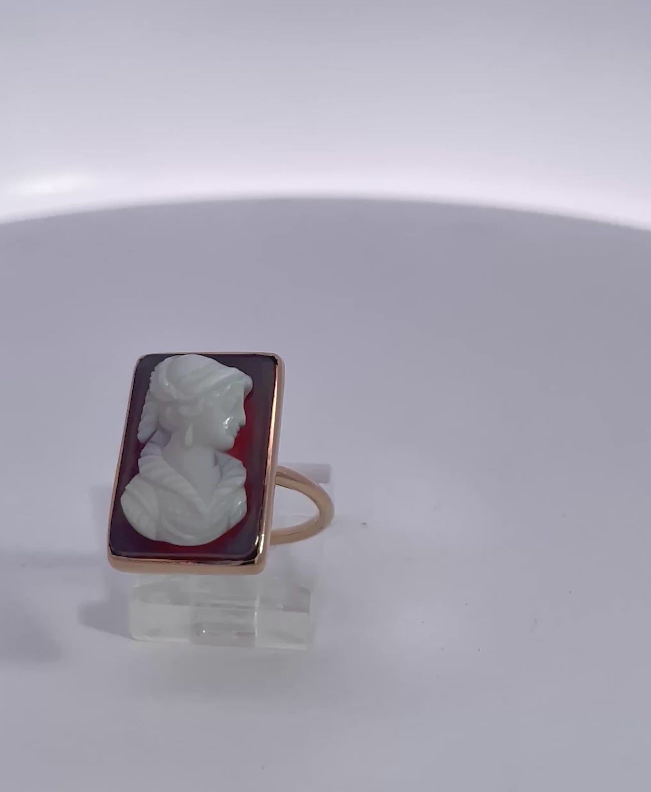 Hardstone Cameo Ring 14K Yellow Gold