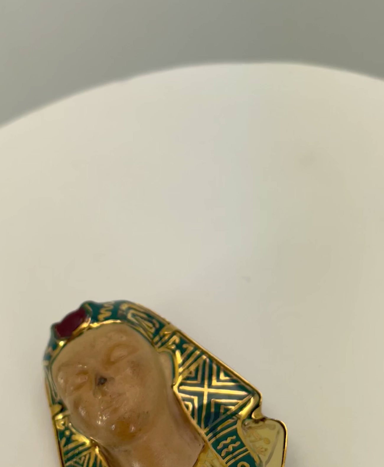 Huge Egyptian Revival Pharaoh Brooch 18K