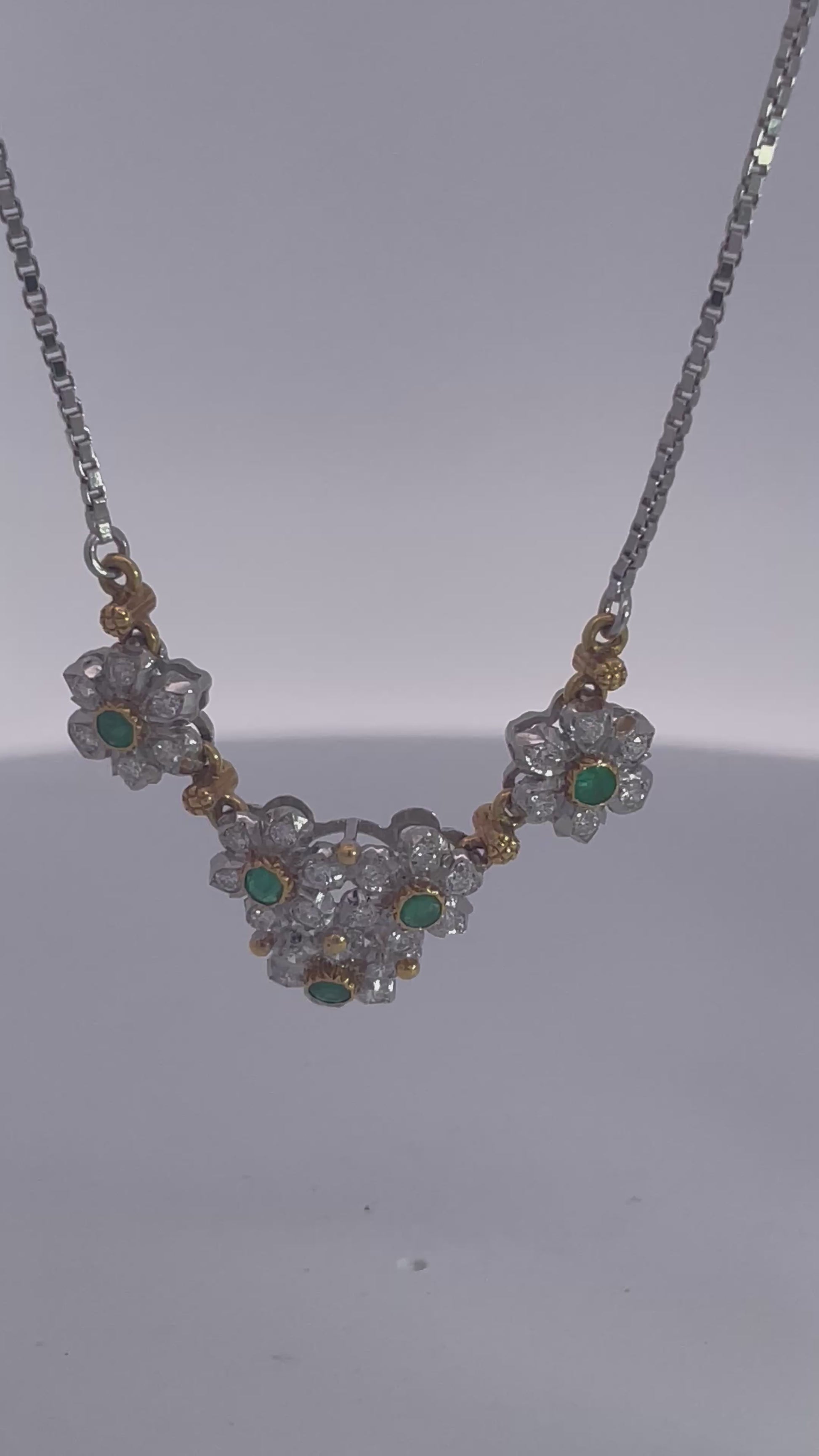Buccellati Garland Necklace Emeralds Diamonds 18K