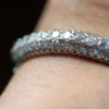 Diamond Bangle Bracelet With White Gold - close on wrist