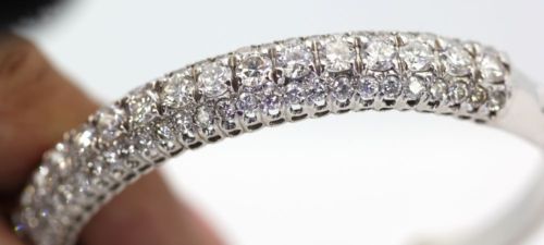 Diamond Bangle Bracelet With White Gold – partial angle