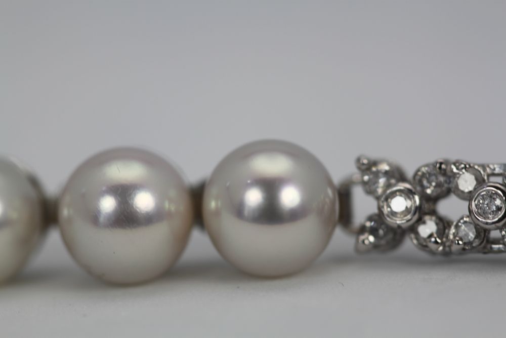 Estate Akoya Pearl Bracelet With Diamonds – focus pearls