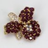Ruby & Diamond Orchid Pin / Necklace - pin