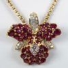 Ruby & Diamond Orchid Pin / Necklace - with chain