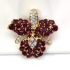 Ruby & Diamond Orchid Pin / Necklace - pin only