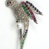 Edwardian Deco 18K Platinum Parrot