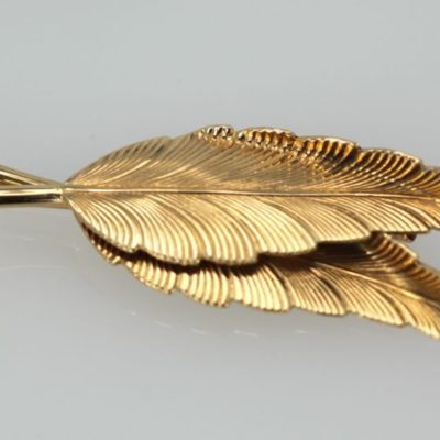 Vintage Tiffany Double Leaf Brooch