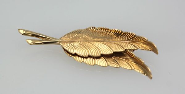 Vintage Tiffany Double Leaf Brooch