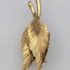 Vintage Tiffany Double Leaf Brooch - vertical