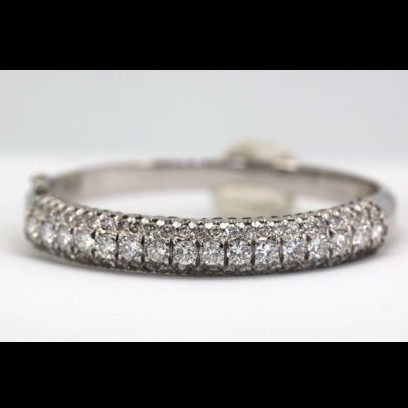 Diamond Bangle Bracelet - White Gold