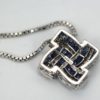 Diamond & Sapphire Geometric Necklace - back