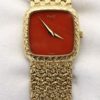Vintage Estate Piaget Coral Faced 18K Ladies Wrist Watch - model