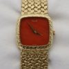 Vintage Estate Piaget Coral Faced 18K Ladies Wrist Watch - detail