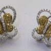 Yellow & White Diamond Butterfly Earrings