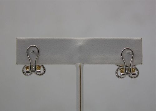 Yellow And White Diamond Butterfly Earrings
