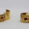 Gold Ruby & Diamond Moghul Earrings - set open
