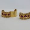 Gold Ruby & Diamond Moghul Earrings - open