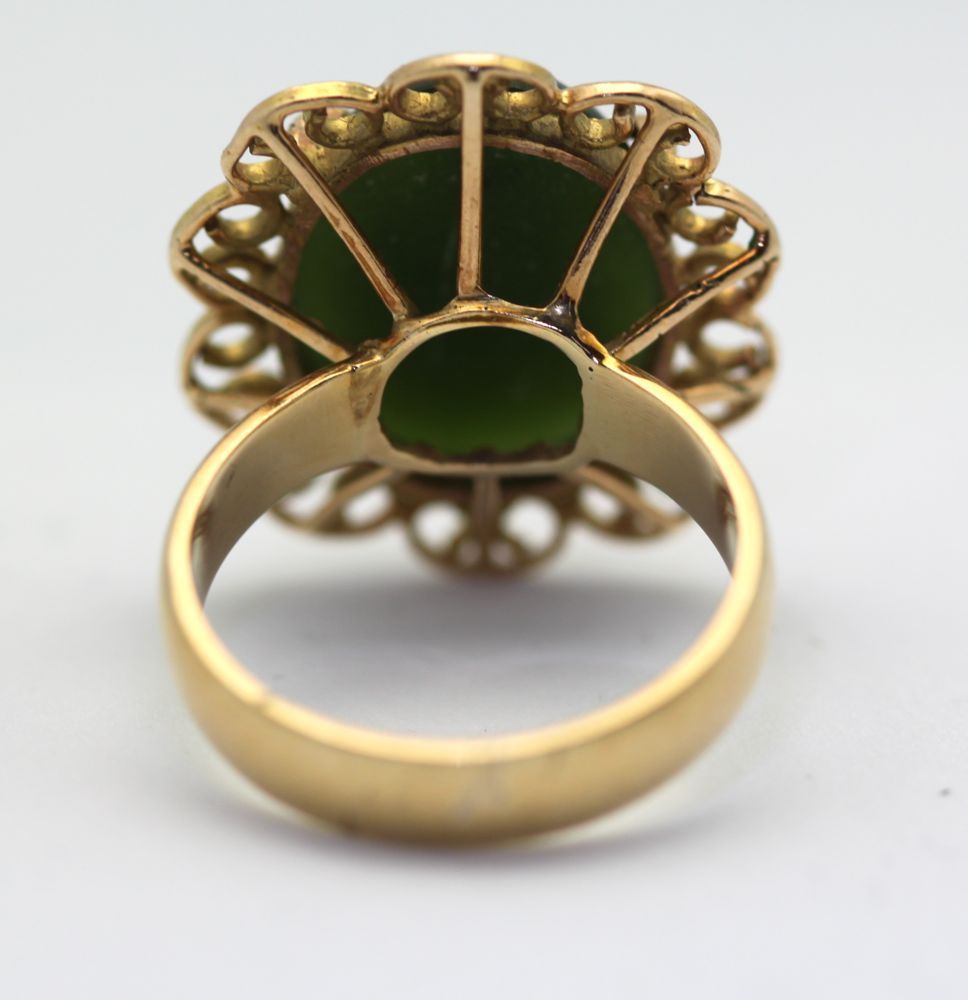 Vintage Jade Ring Circa 1960’S – back