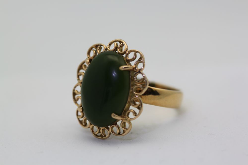 Vintage Jade Ring Circa 1960’S – right angle 2