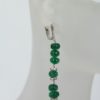 Emerald Bead & Diamond Drop Earrings - model