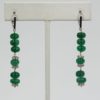 Emerald Bead & Diamond Drop Earrings - on stand