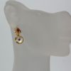 Edwardian / Art Nouveau Ruby Earrings - on model